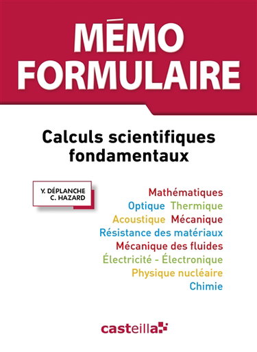 Mémo formulaire : calculs scientifiques fondamentaux