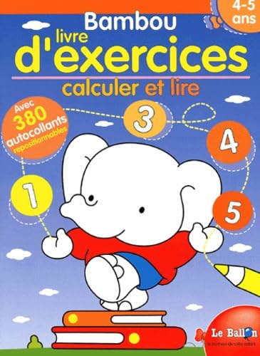 Couverture de Bambou, livre d'exercices : calculer, lire, 4-5 ans par Collectif