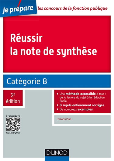 Réussir la note de synthèse : catégorie B