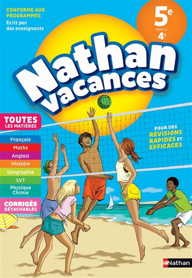 Couverture de Nathan vacances, 5e vers la 4e : toutes les matières