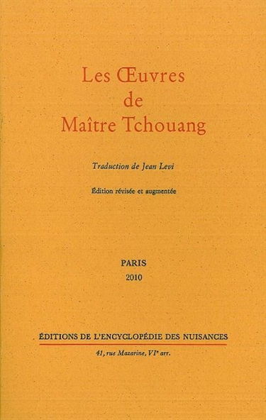 Les oeuvres de maître Tchouang