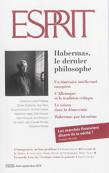 Couverture de Esprit, n° 417. Habermas, le dernier philosophe