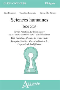 Sciences humaines 2020-2023 : Erwin Panofsky, La Renaissance et ses avant-courriers dans l'art d'Occident ; Paul Bénichou, Morales du grand siècle ; Françoise Héritier, Masculin-féminin I, la pensée de la différence