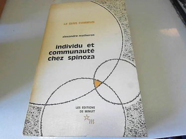 Couverture de Individu et communauté chez Spinoza