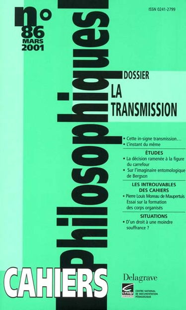 Cahiers philosophiques, n° 86