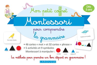 Couverture de Mon petit coffret Montessori pour comprendre la grammaire