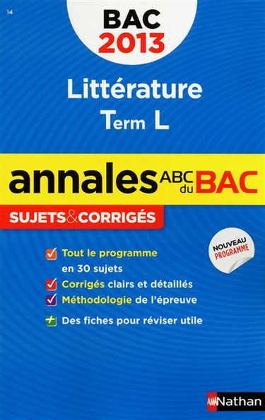 Littérature, terminale L : bac 2013