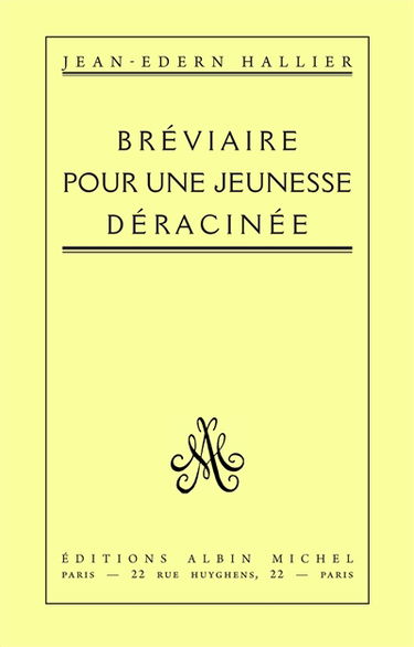 Bréviaire pour une jeunesse déracinée