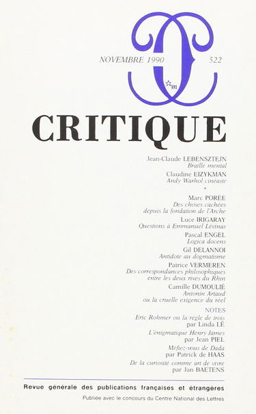 Revue Critique, numéro 522