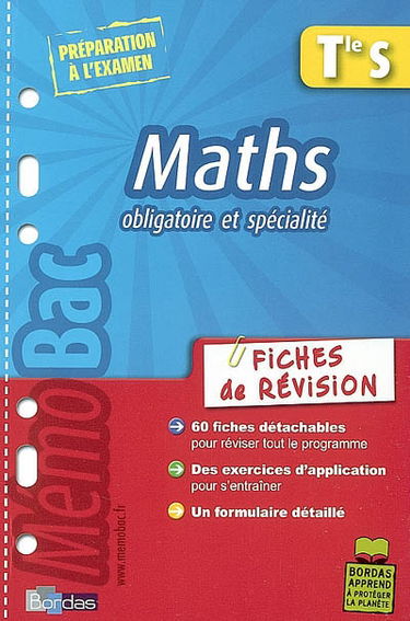 Maths, terminale S, obligatoire et spécialité
