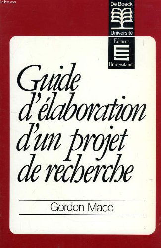 GUIDE D'ELABORATION D'UN PROJET DE RECHERCHE