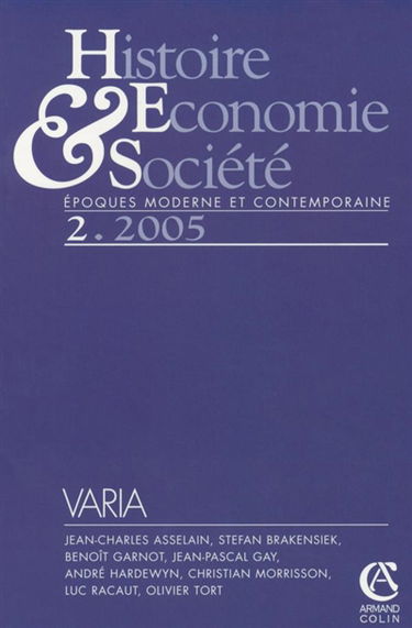 Histoire, économie & société, n° 2 (2005)