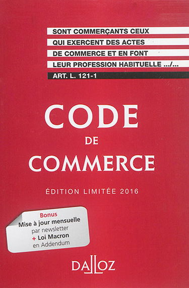 Code de commerce 2016