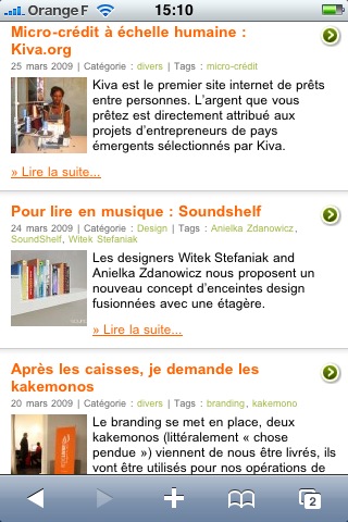 Blog RecycLivre sous iPhone