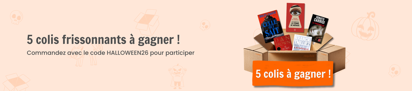 Halloween chez Recyclivre : 5 colis frissonnants de 20 livres à gagner